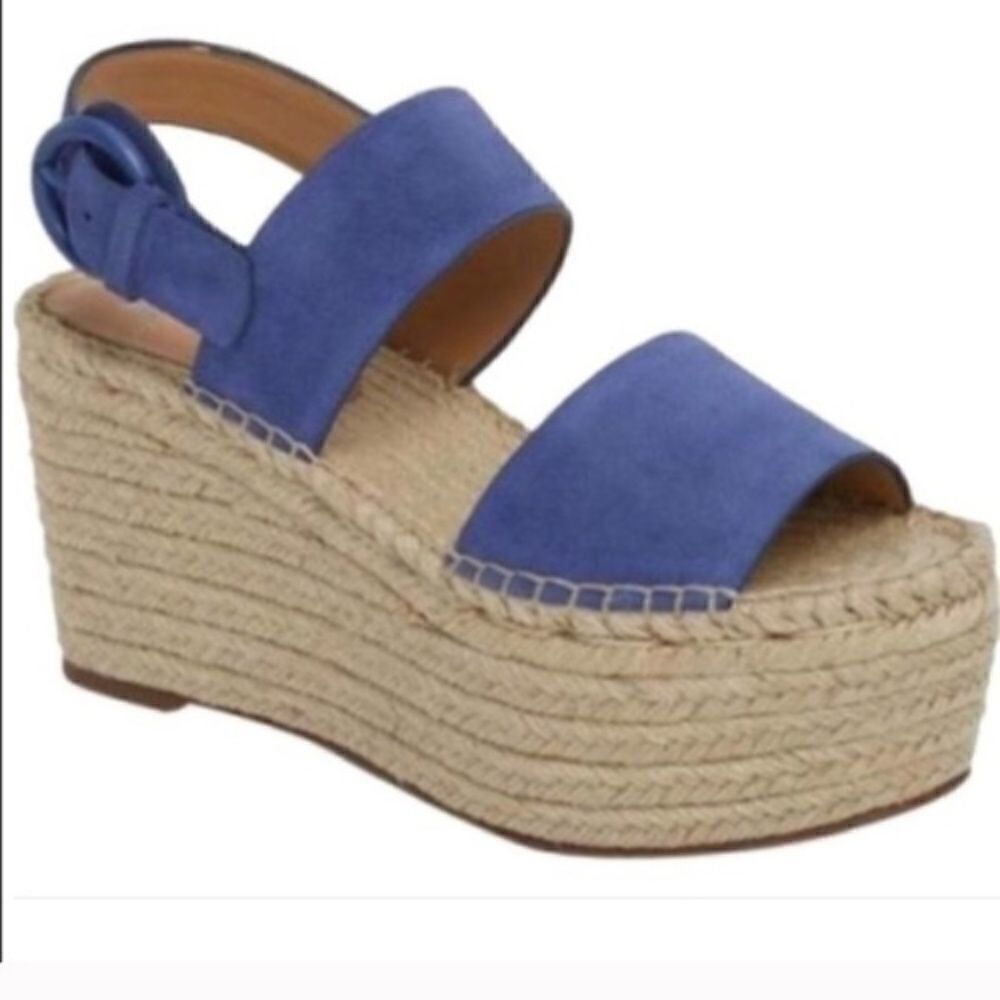 NWT Marc Fisher Blue Suede Wedges